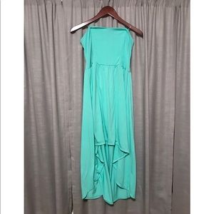 High to low mint green dress